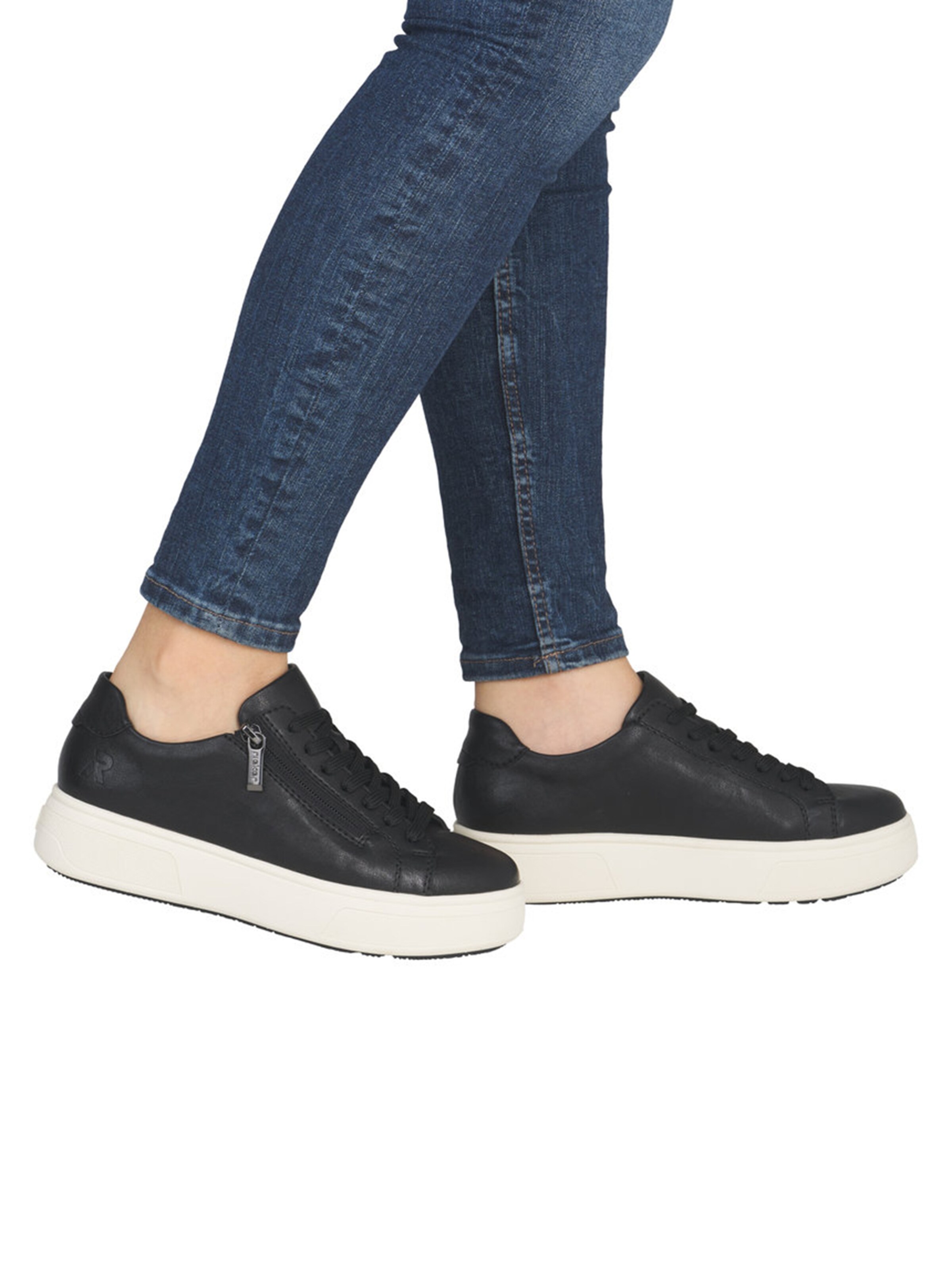 melns Rieker Zemie brīvā laika apavi: no priekšpuses