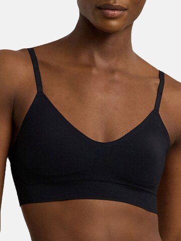 Lauren Ralph Lauren Bralette Bra ' Luxe Smoothing ' in Black: front