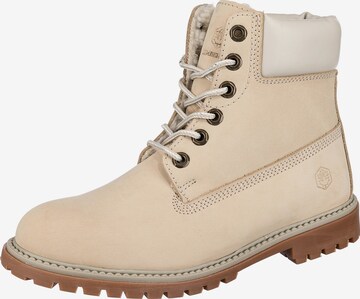 Lumberjack Lace-Up Ankle Boots ' River' in Beige: front