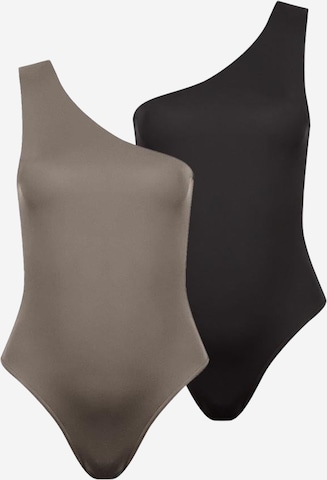 Bustier Maillot de bain Rivus en gris : devant