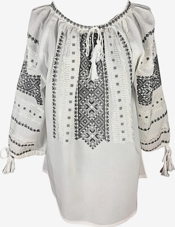 Blouse folklorique 'Damenbluse IL26 weiß/grau , marimea L' Rody’s forever en blanc : devant