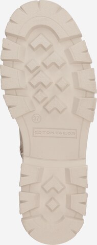 TOM TAILOR Schnürstiefelette in Beige