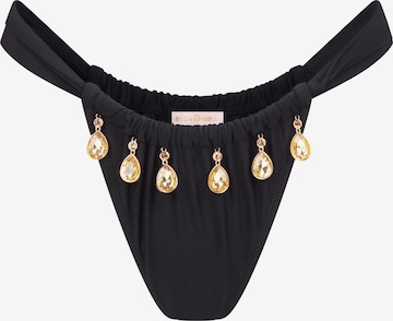 Bas de bikini 'Selene Droplet Rouched Fixed' Moda Minx en noir : devant