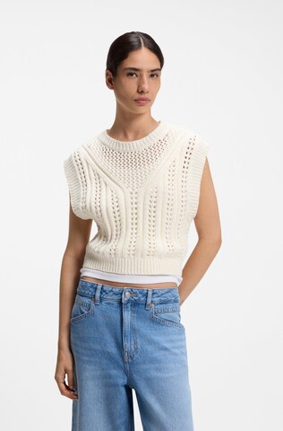 BOSS Pullover ' Fiseo ' in Weiß: Vorderseite