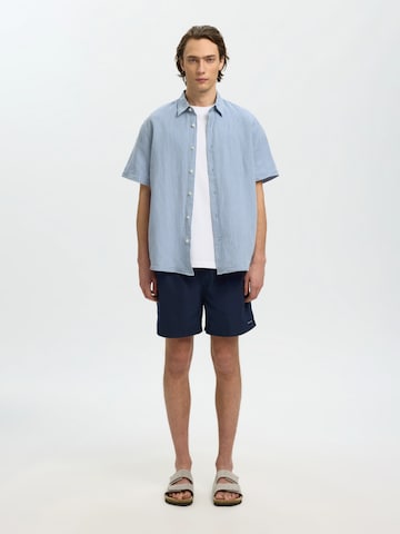 SELECTED Comfort fit Button Up Shirt 'SLHCLAY' in Blue