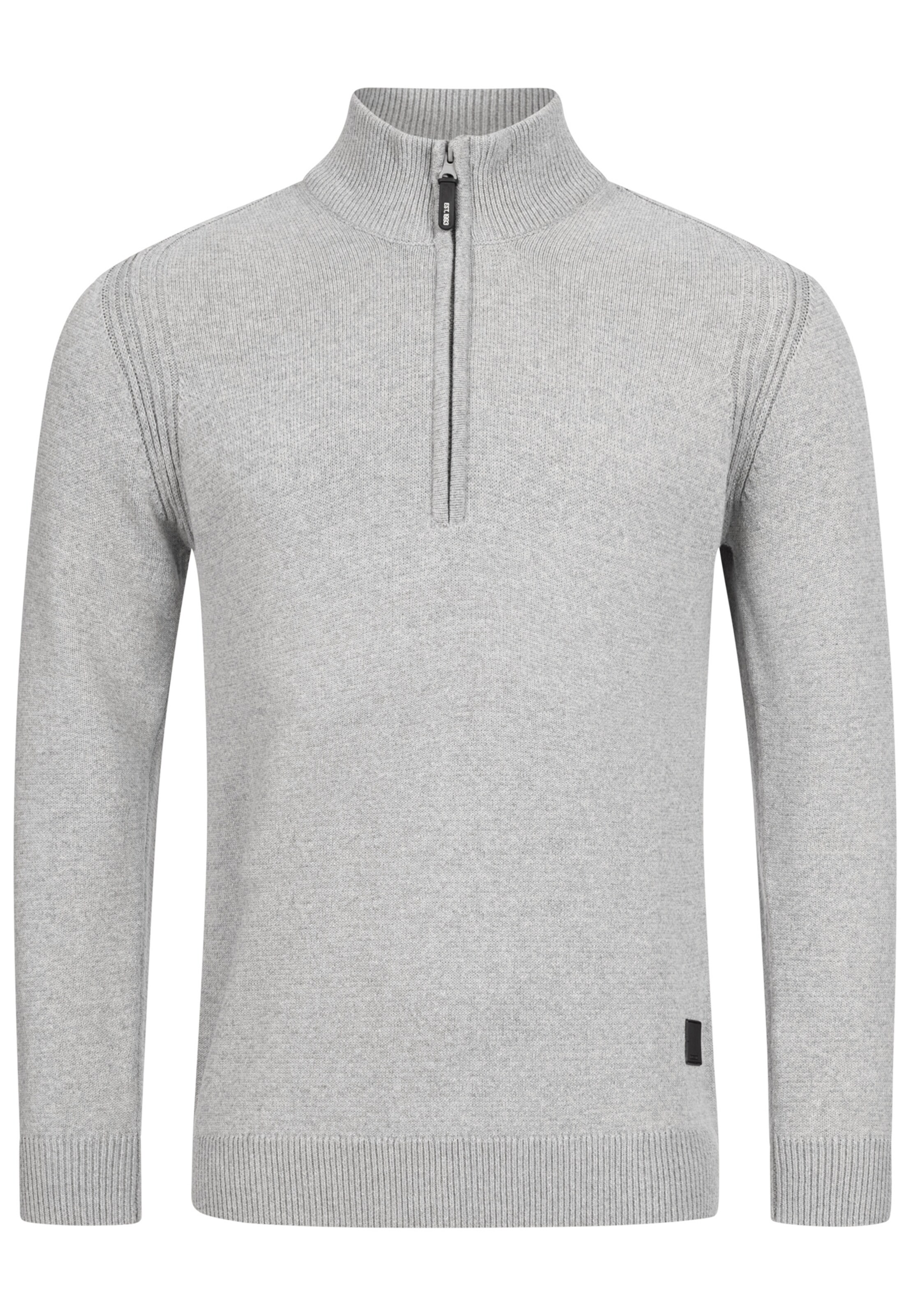 INDICODE JEANS Sweater 'Pointeau' in Grey: front