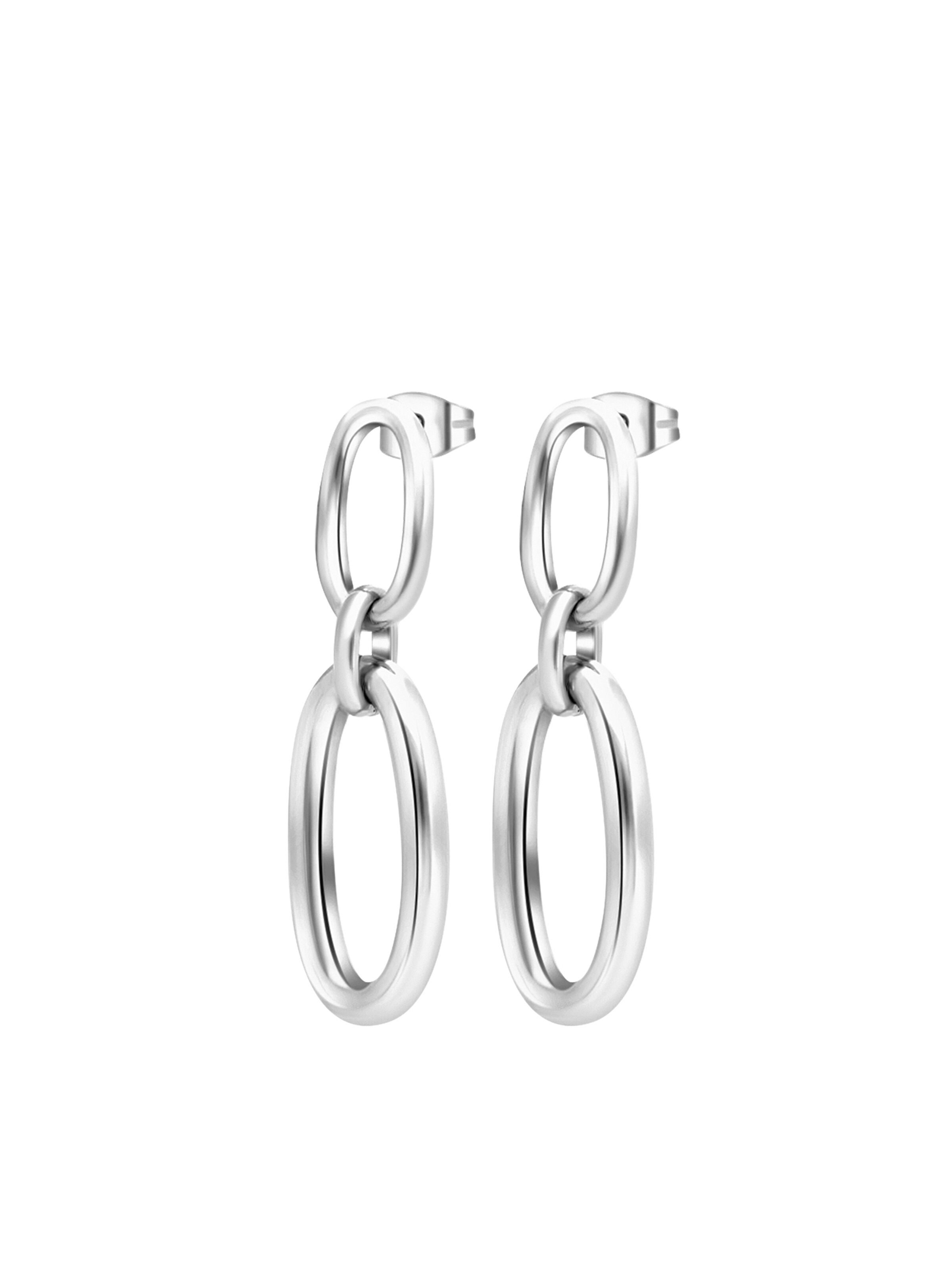Lucardi Earrings in Silver: front