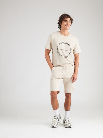 JACK & JONES Облекло за бягане 'JJBENSON' в бежово: отпред