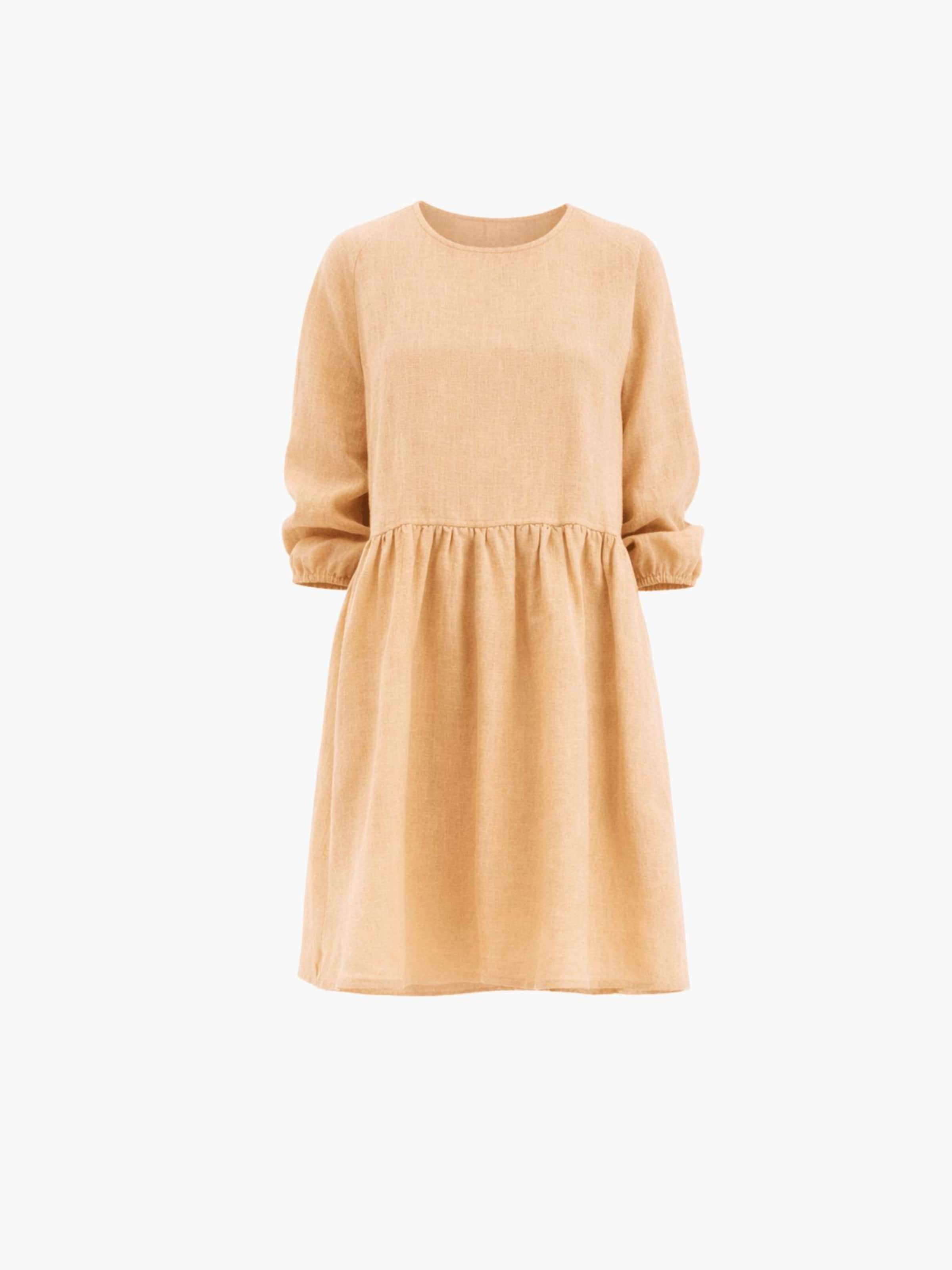 AmourLinen Kleid 'Sofia'‌ in Gelb: Vorderseite