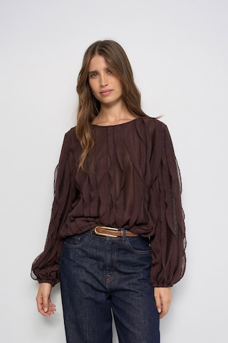Salsa Jeans Blouse in Bruin: voorkant