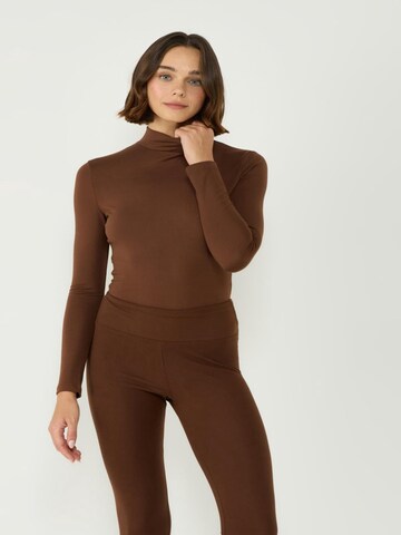 C&City Shirt Bodysuit in Brown