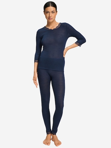 Hanro Shirt ' Woolen Lace ' in Blauw