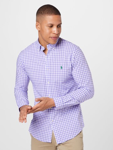 Coupe slim Chemise Polo Ralph Lauren en violet : devant