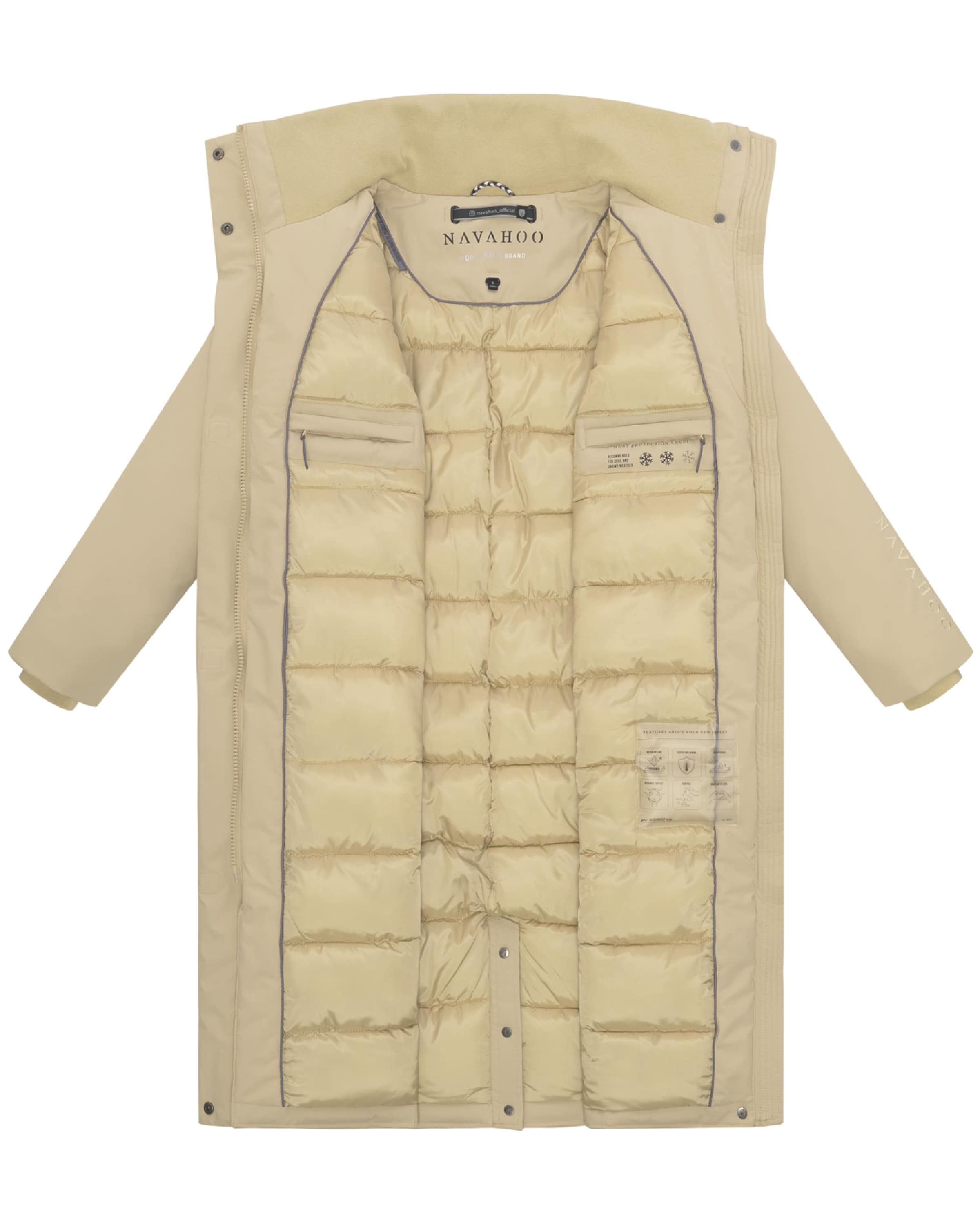 NAVAHOO Winter coat 'Traumblüte 14' in Beige