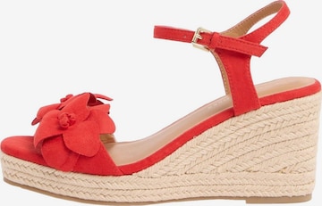 Sandales love & roses en rouge : devant