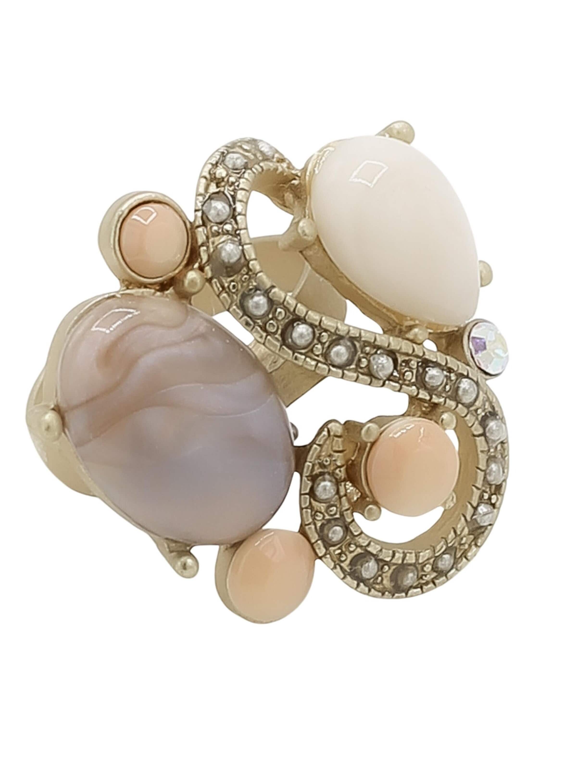 COLLEZIONE ALESSANDRO Ring 'Sissi'‌‌‌‌‌‌‌ in Beige: Vorderseite