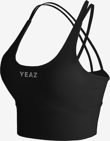 YEAZ Bustier Urheilurintaliivit 'Grace' värissä musta: etupuoli