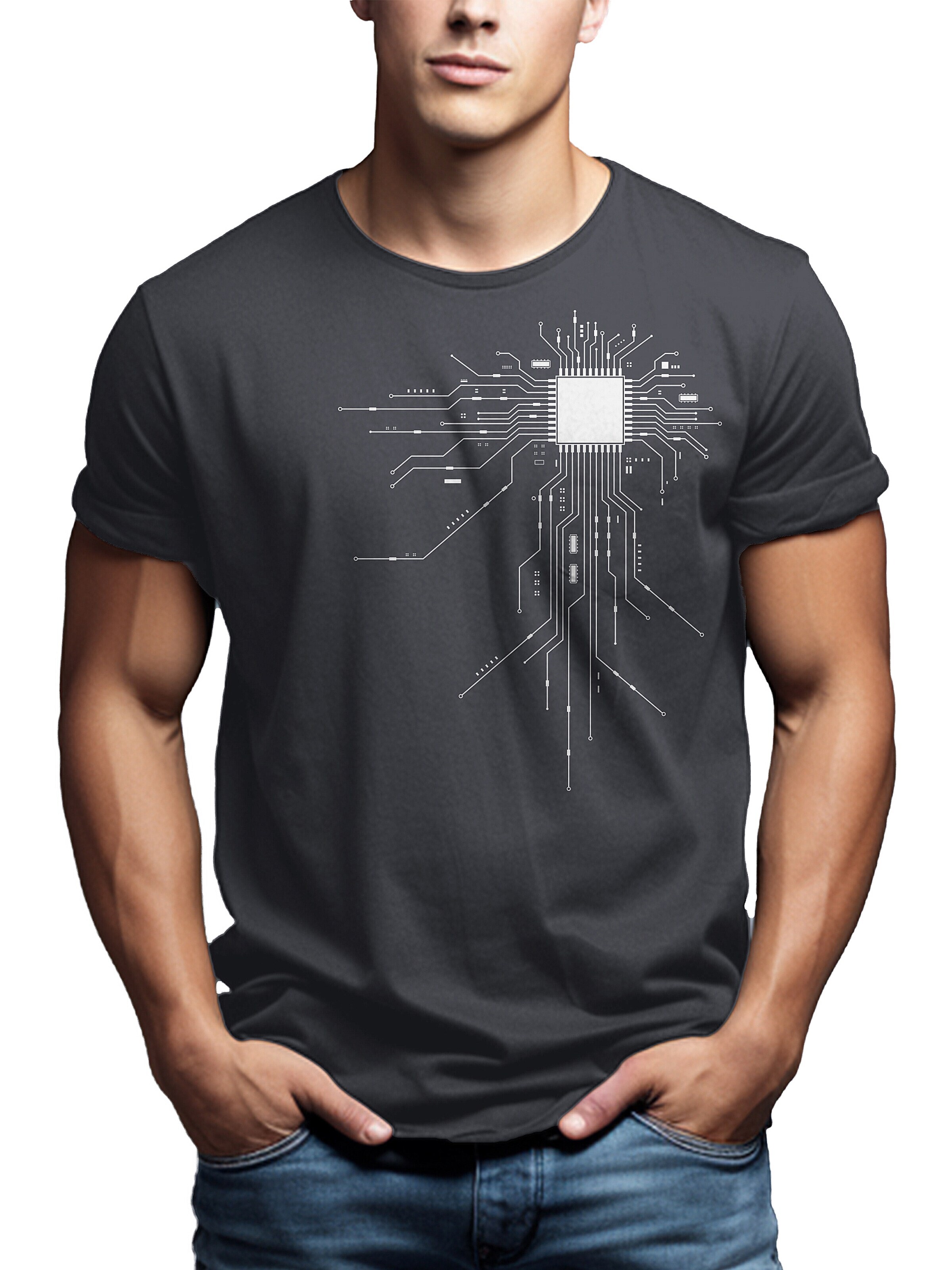 MAKAYA Shirt 'CPU' in Grey