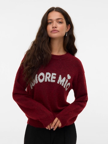 VERO MODA Trui 'VMAMOREMIO' in Bruin: voorkant