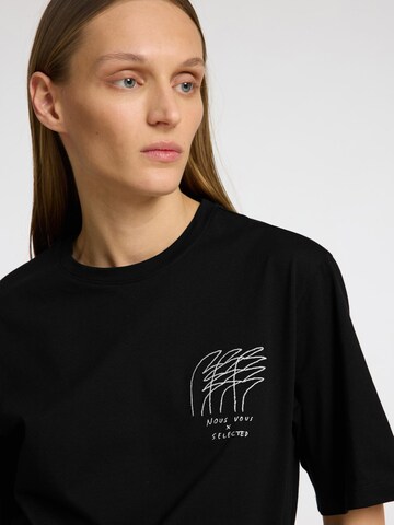SELECTED T-Shirt in Schwarz