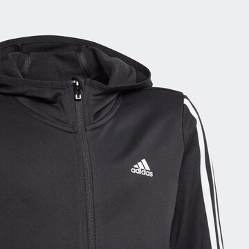 ADIDAS SPORTSWEAR Athletic Zip-Up Hoodie 'Designed To Move 3-Stripes ' in Black