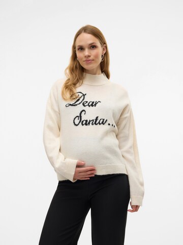 MAMALICIOUS Sweater 'MLDearsanta' in White: front