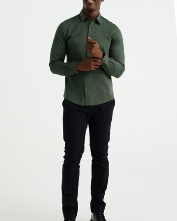 WE Fashion Slim fit Button Up Shirt in Green