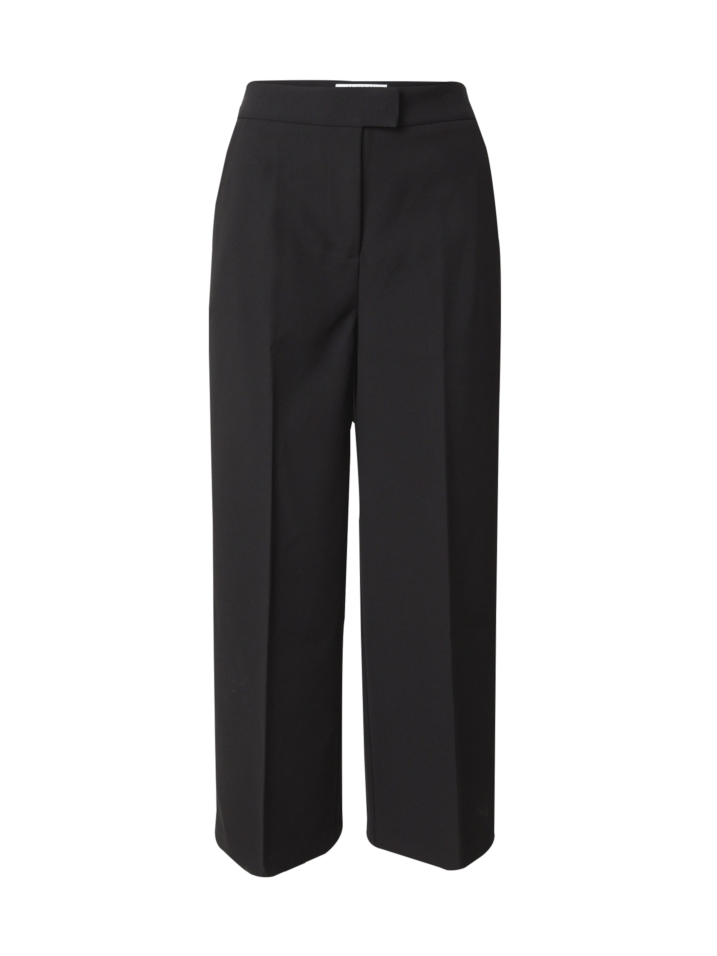 Pantaloni con piega frontale &#x27;Vicky&#x27; di ABOUT YOU x Iconic by Tatiana Kucharova in nero: frontale