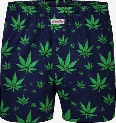 Sugar Pine Boxer ' Webboxershorts weit Motive Print ' in navy / grün, Produktansicht