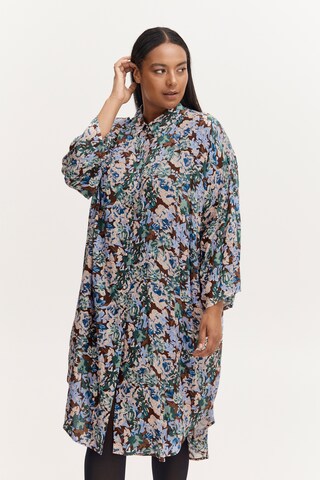 Fransa Curve - Vestidos camiseiros em mistura de cores: frente