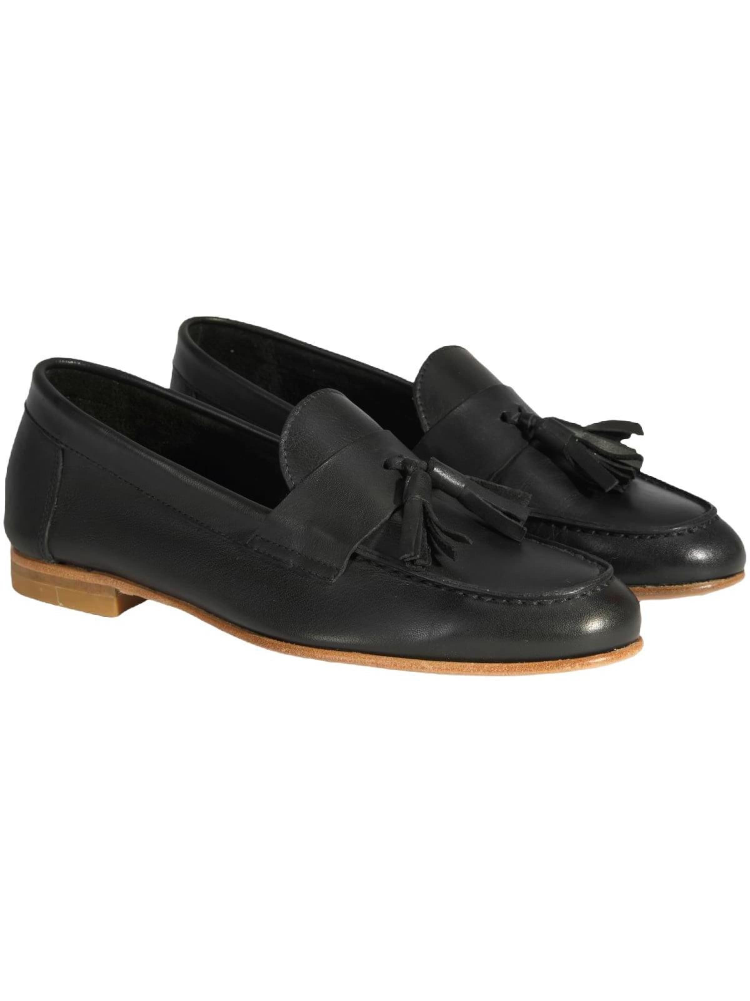 Desa Mocassins 'Slip-Ons' in Zwart: voorkant