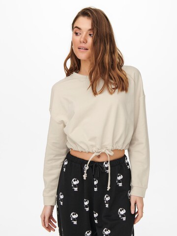 Sweat-shirt ONLY en beige : devant