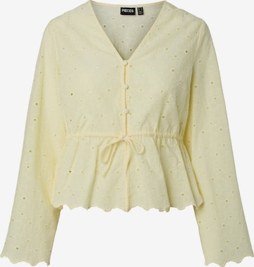 Chemisier 'PCArmorine' PIECES en jaune : devant