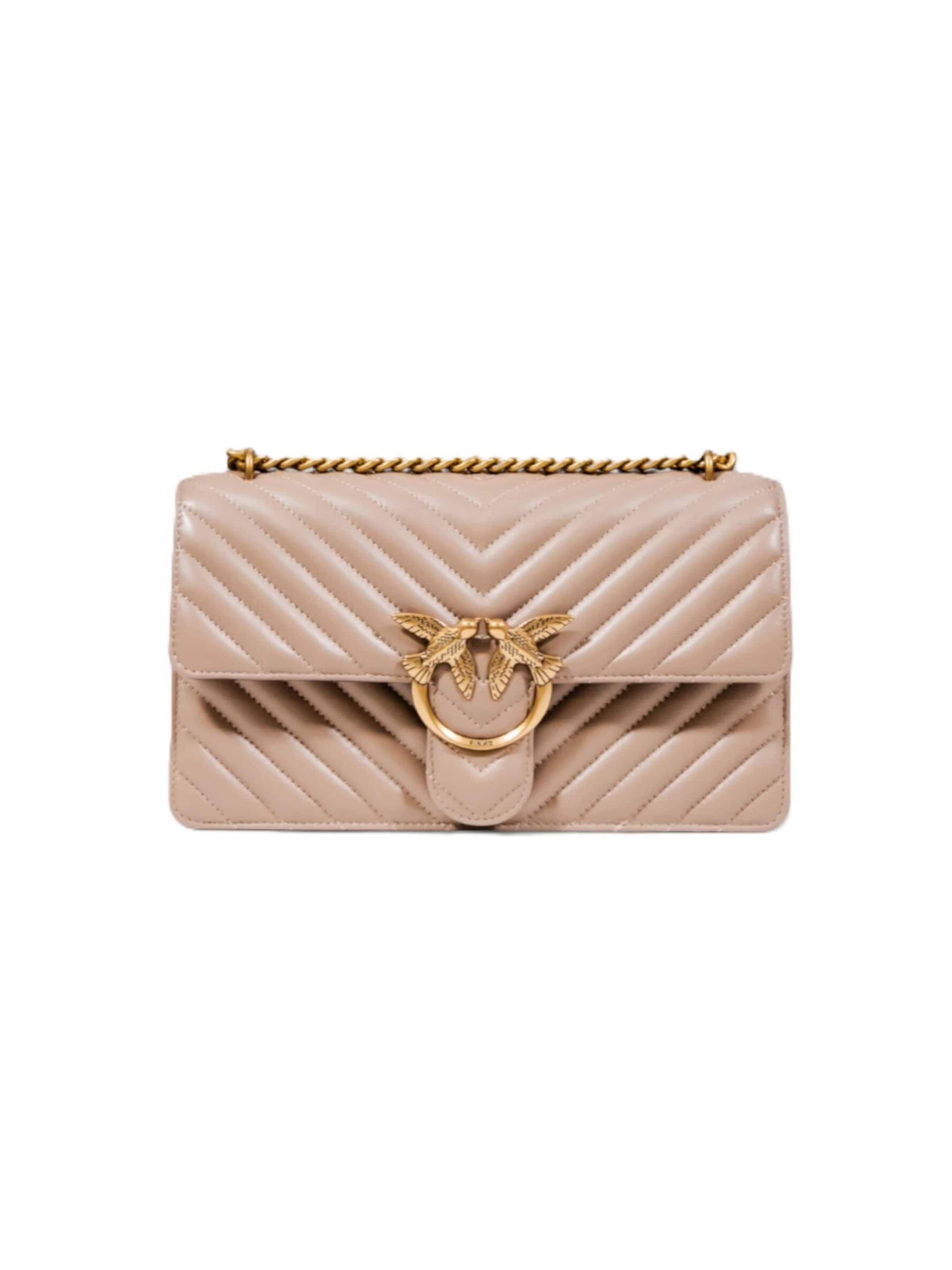 Borsa a spalla '100941 A0GK' di PINKO in beige