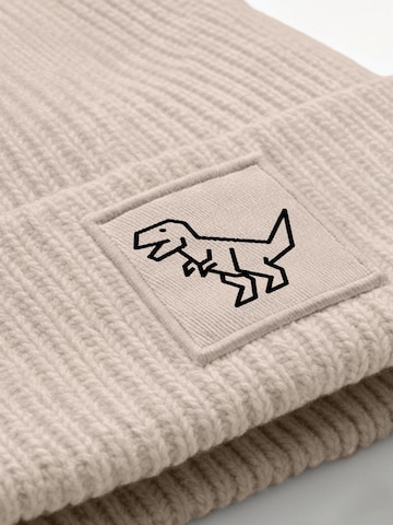 Neverless Beanie 'Polygon T-Rex' in Beige
