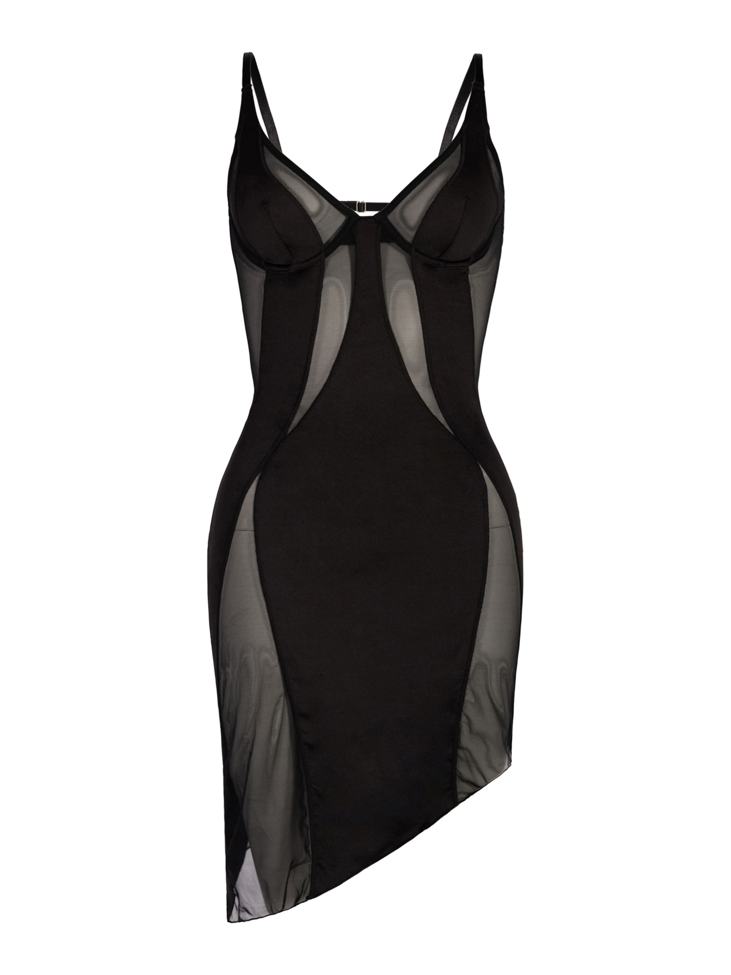 OW Collection Kleid 'SWIRL' in Schwarz: Vorderseite