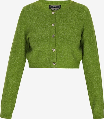 faina Gebreid vest in Groen: voorkant