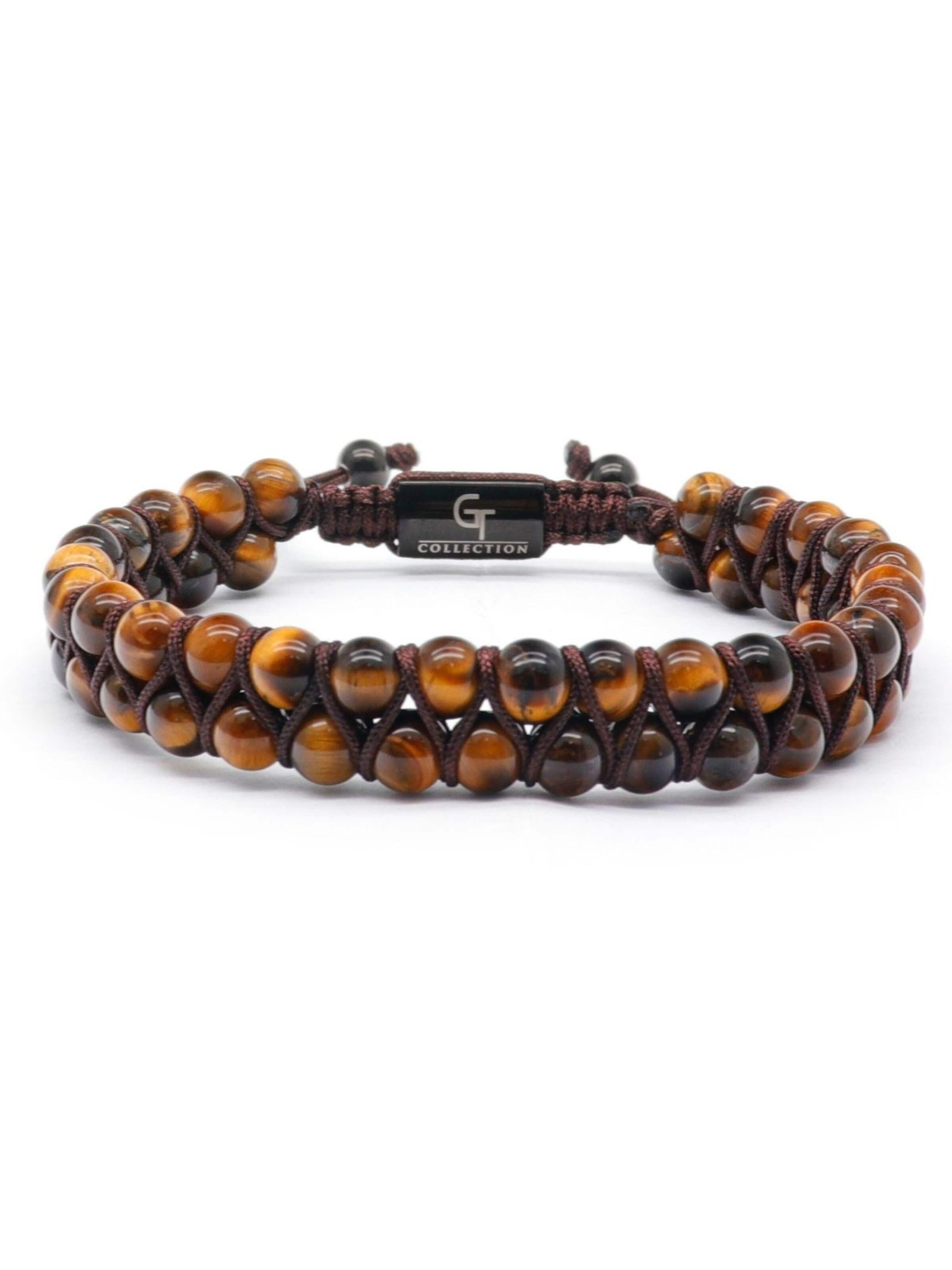 GT Collection Armband 'Double-Bead'‌‌ in Braun