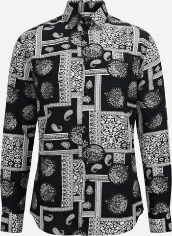 Radwa Overhemd 'Men's Viscose multicolor pattern shirt' in Zwart: voorkant