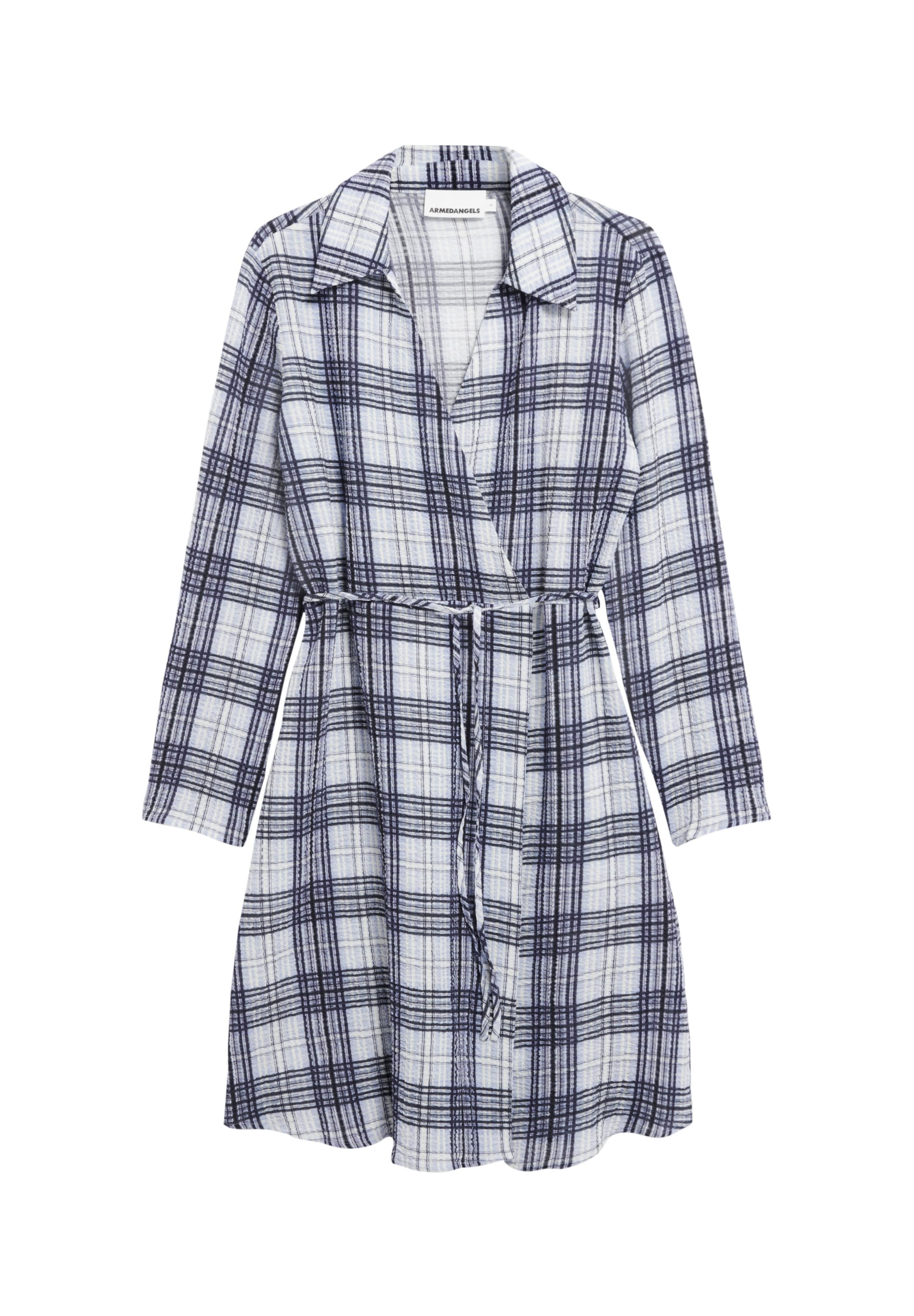 ARMEDANGELS Jurk ' FEMAALE CHECK ' in Blauw: voorkant