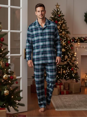 La V Pajamas long in Blue