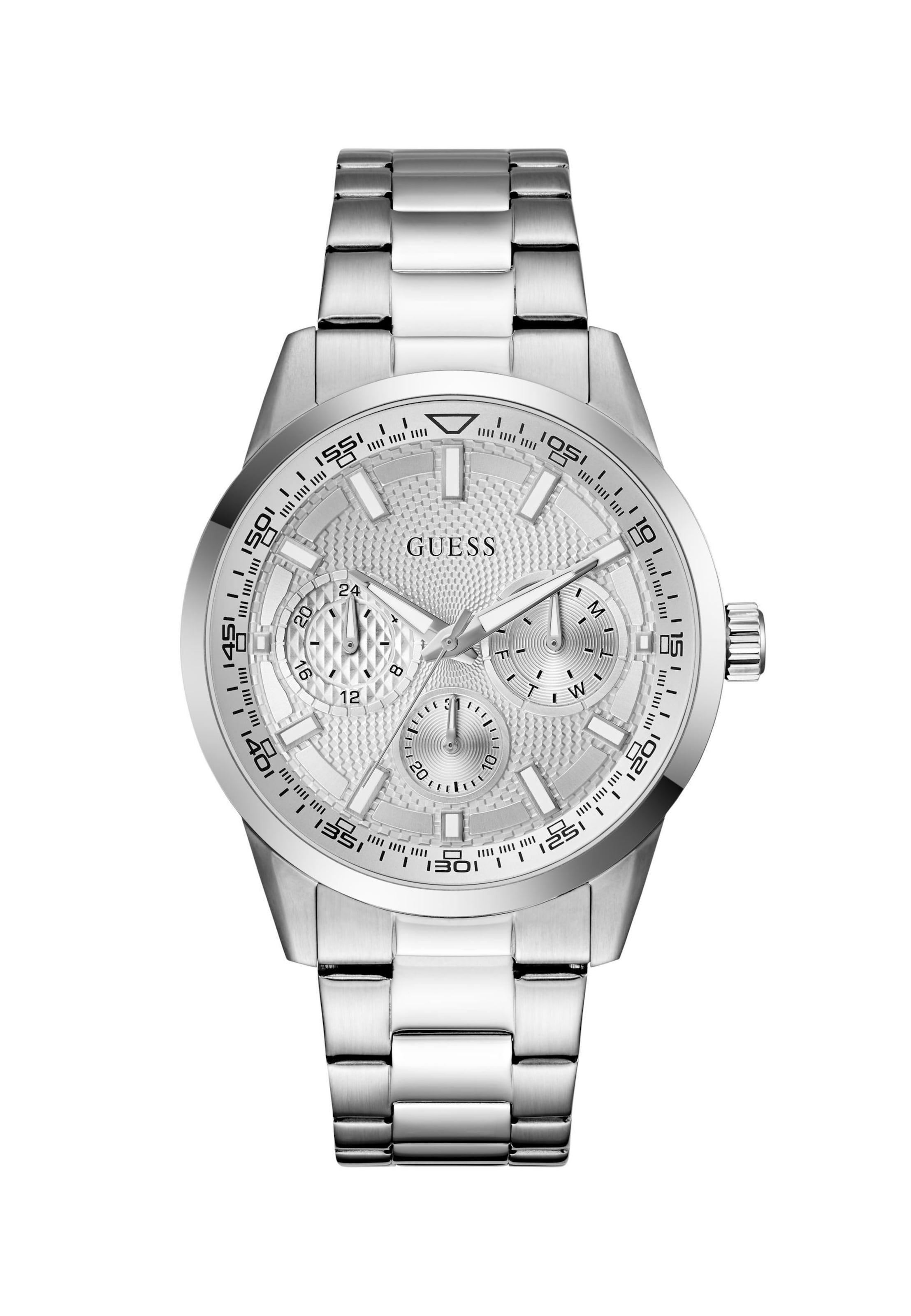 GUESS Analoguhr 'Trey' in Silber: Vorderseite