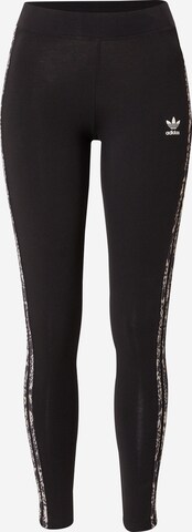 Skinny Leggings '3-Stripes Print' ADIDAS ORIGINALS en noir : devant