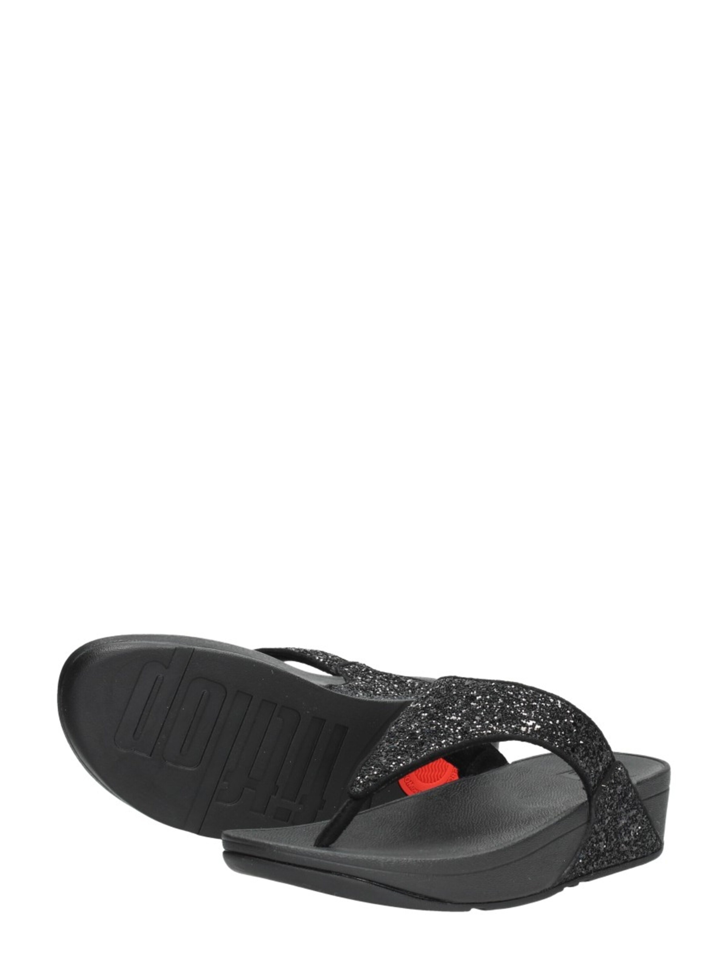 Séparateur d'orteils 'Lulu Glitter Toe - Thongs PU Glitter' FitFlop en noir