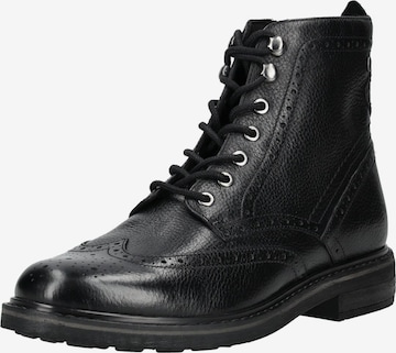 CLARKS Nöörsaapad 'Newford', värv must: eest vaates