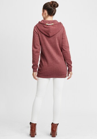 Oxmo Sweatvest 'Vicky Zip Hood Long' in Rood