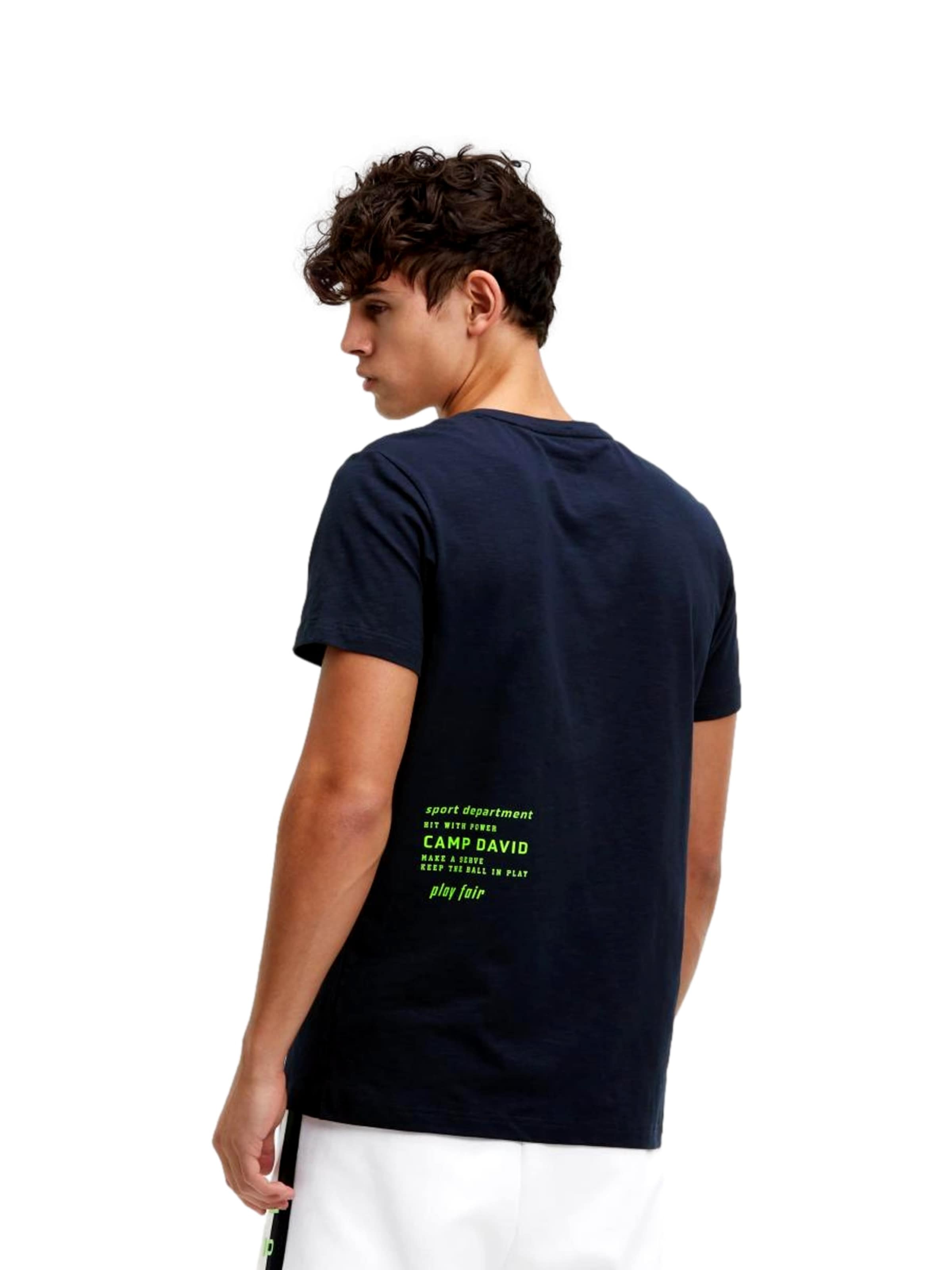 T-Shirt 'Game.Set.Match' CAMP DAVID en bleu