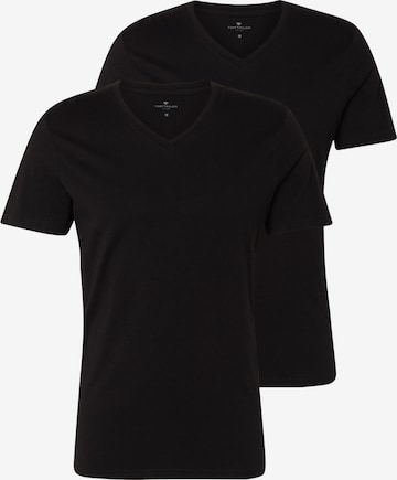 TOM TAILOR Тениска в черно: отпред