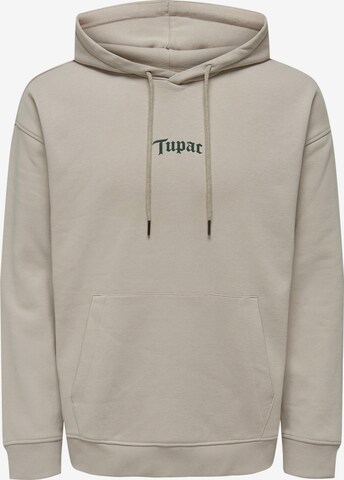 Only & Sons Sweatshirt 'Tupac' in Grey: front