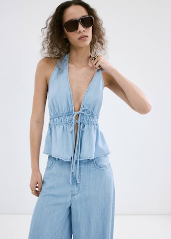 MANGO Wide Leg Jeans 'Eva' in Blau